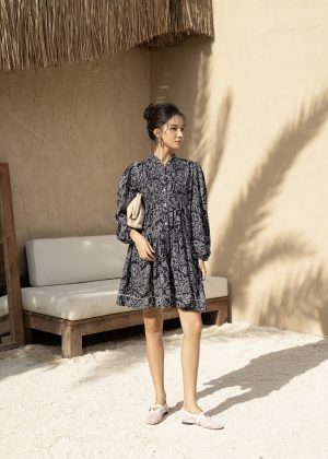 Midnight Paisley Belted Mini