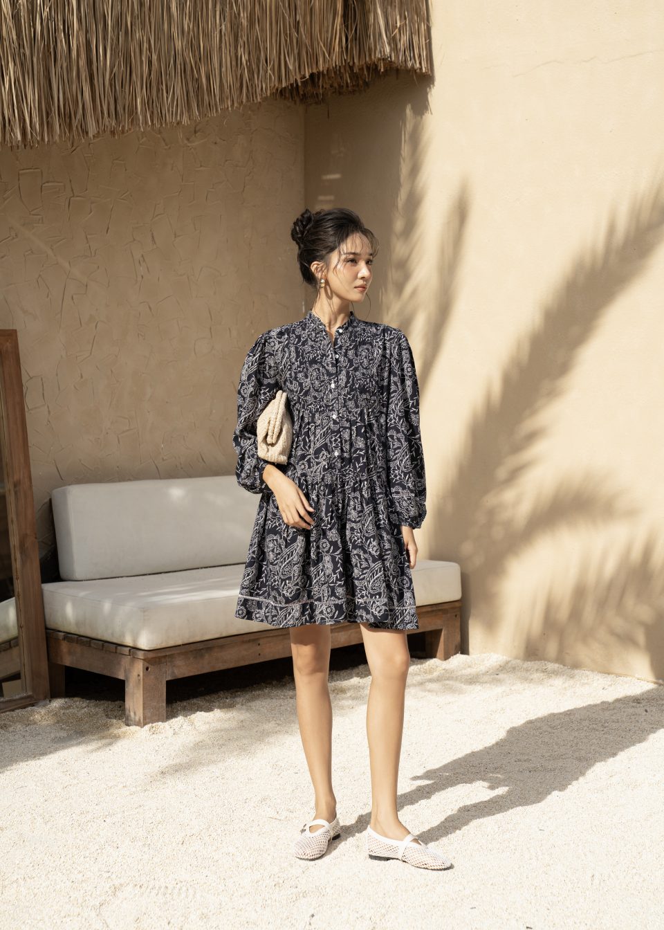 Midnight Paisley Belted Mini