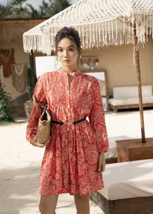 Crimson Smocked Bloom Dress