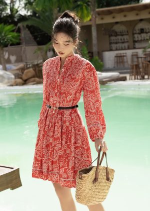 Crimson Smocked Bloom Dress