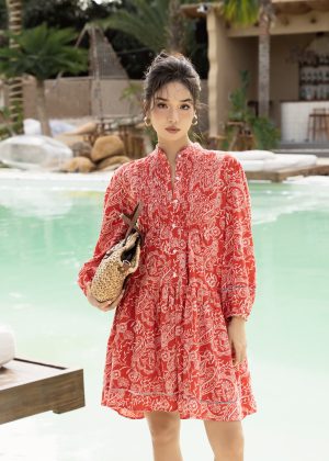 Crimson Smocked Bloom Dress