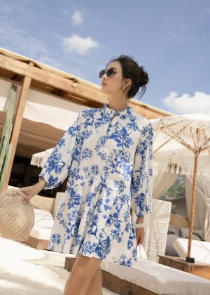 Azure Blossom Prairie Dress