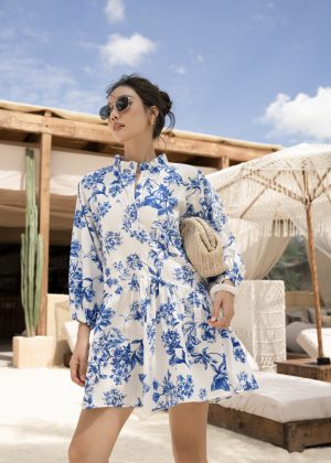 Azure Blossom Prairie Dress