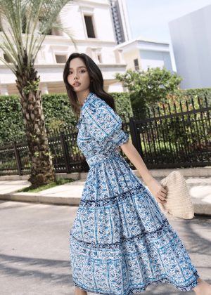 Blue Garden Maxi Dress