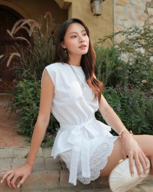 Élise Eyelet Midi Dress