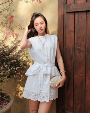 Élise Eyelet Midi Dress